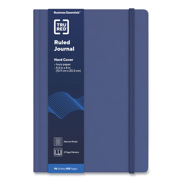 Hardcover Business Journal, 1-Subject, Narrow Rule, Blue Cover, (96) 8 x 5.5 Sheets