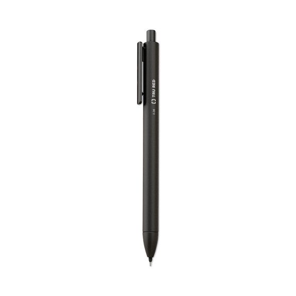 Quick Dry Gel Pen, Retractable, Extra-Fine 0.38 mm, Black Ink, Black Barrel, 5/Pack