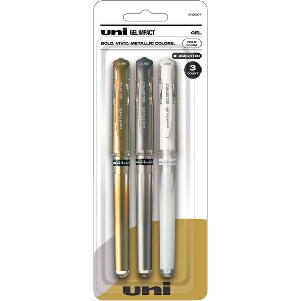 uniball&trade; Signo Gel Impact Pens - Bold Pen Point - 1 mm Pen Point Size - Multi Gel-based Ink - 3 / Pack
