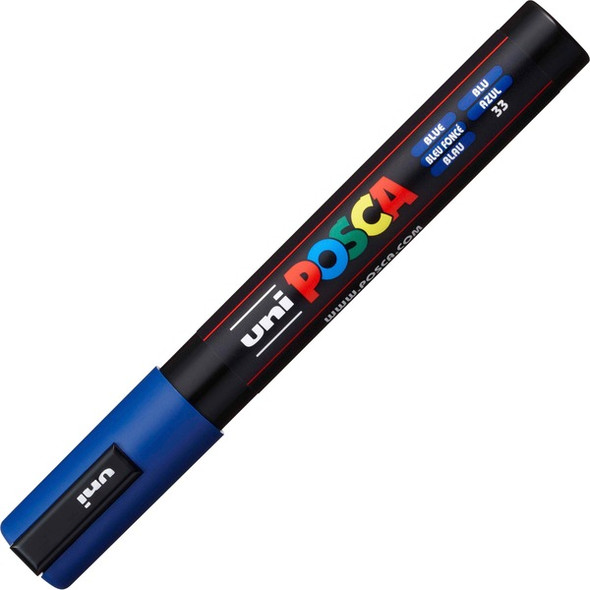 uni&reg; Posca PC-5M Paint Markers - Medium Marker Point - Blue Water Based, Pigment-based Ink - 6 / Pack