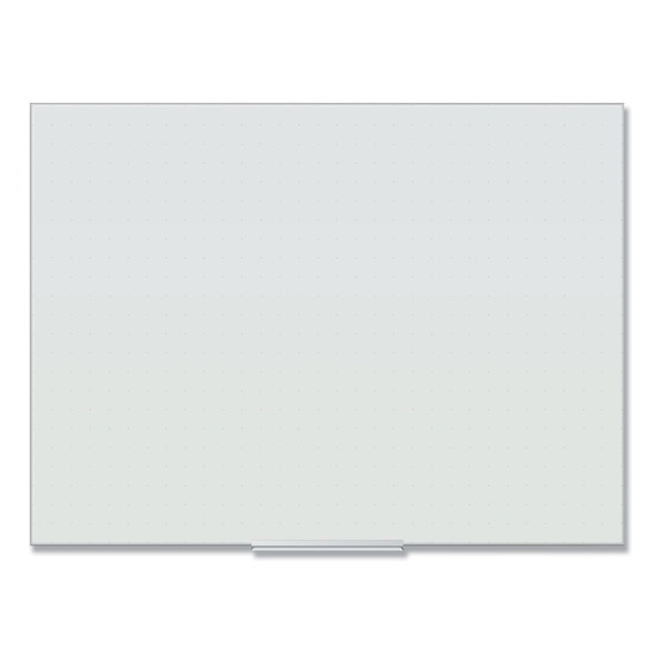 Floating Glass Ghost Grid Dry Erase Board, 47 x 35, White