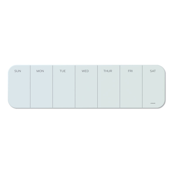 Cubicle Glass Dry Erase Board, Undated One-Week, 20 x 5.5, White Surface