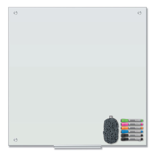 Magnetic Glass Dry Erase Board Value Pack, 35" x 35", Frosted White