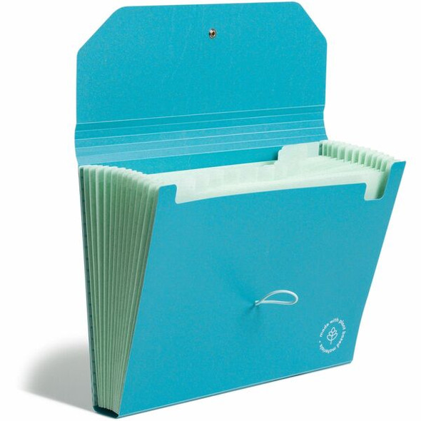 U Brands 1/12 Tab Cut Letter Organizer Folder - 6" Expansion - 13 Pocket(s) - Polyethylene - Blue - 0% Recycled - 1 Each