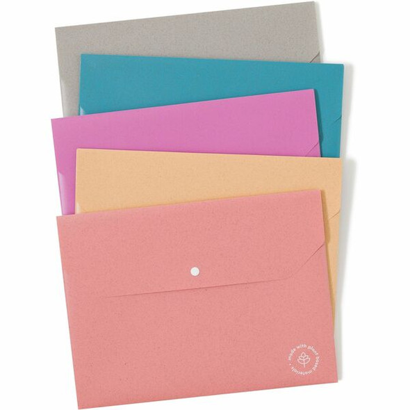 U Brands U-Eco Letter Certificate Holder - 5/8" Expansion - 1 Pocket(s) - Polyethylene, Poly - Assorted - 0% Recycled - 10 / Pack