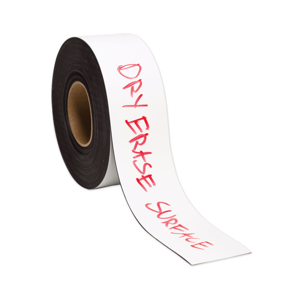 Dry Erase Magnetic Tape Roll, 3" x 50 ft, White