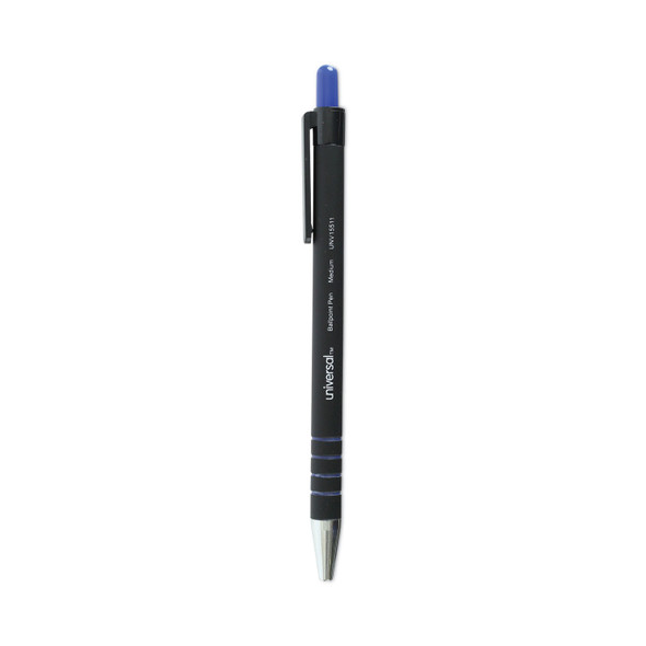 Ballpoint Pen, Retractable, Medium 1 mm, Blue Ink, Blue Barrel, Dozen