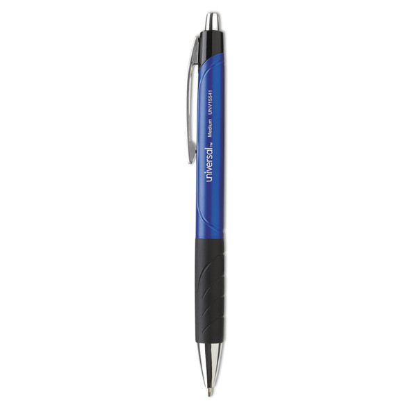 Comfort Grip Ballpoint Pen, Retractable, Medium 1 mm, Blue Ink, Blue/Black Barrel, Dozen