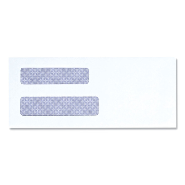 Double Window Business Envelope, #8 5/8, Square Flap, Gummed Closure, 3.63 x 8.88, White, 500/Box