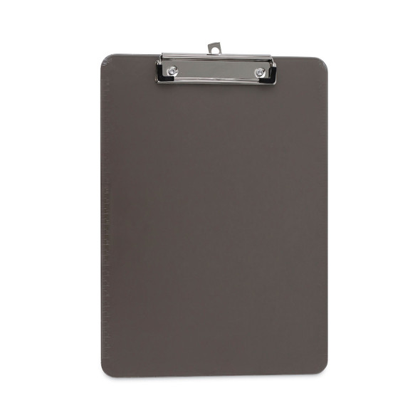 Plastic Clipboard with Low Profile Clip, 0.5" Clip Capacity, Holds 8.5 x 11 Sheets, Translucent Black