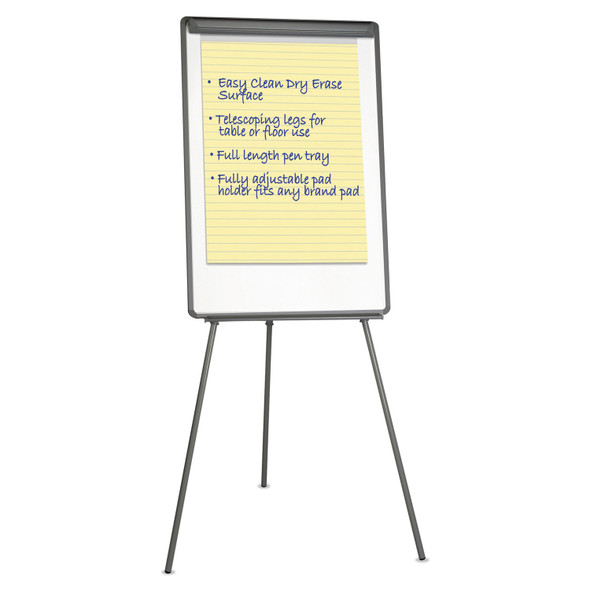 Dry Erase Board with Tripod Easel, 29 x 41, White Surface, Black Frame