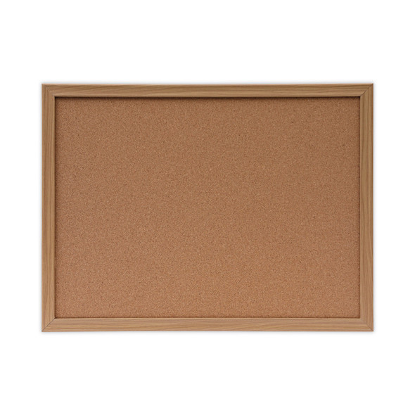 Cork Board with Oak Style Frame, 24 x 18, Tan Surface