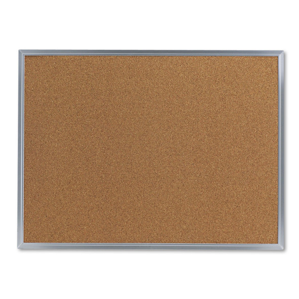 Cork Bulletin Board, 24 x 18, Tan Surface, Aluminum Frame