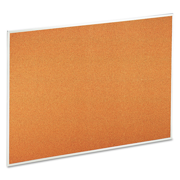 Cork Bulletin Board, 48 x 36, Tan Surface, Aluminum Frame