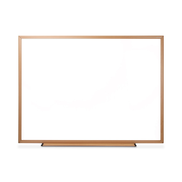 Deluxe Melamine Dry Erase Board, 48 x 36, Melamine White Surface, Oak Fiberboard Frame