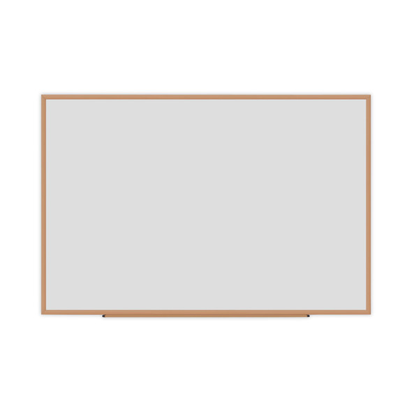 Deluxe Melamine Dry Erase Board, 72 x 48, Melamine White Surface, Oak Fiberboard Frame