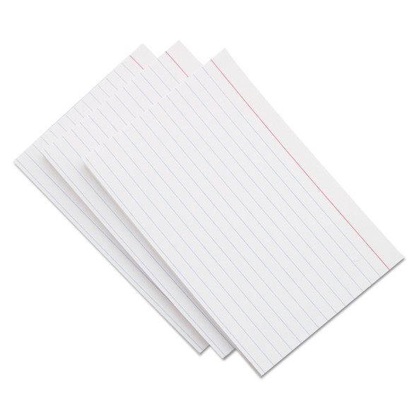 Ruled Index Cards, 5 x 8, White, 100/Pack