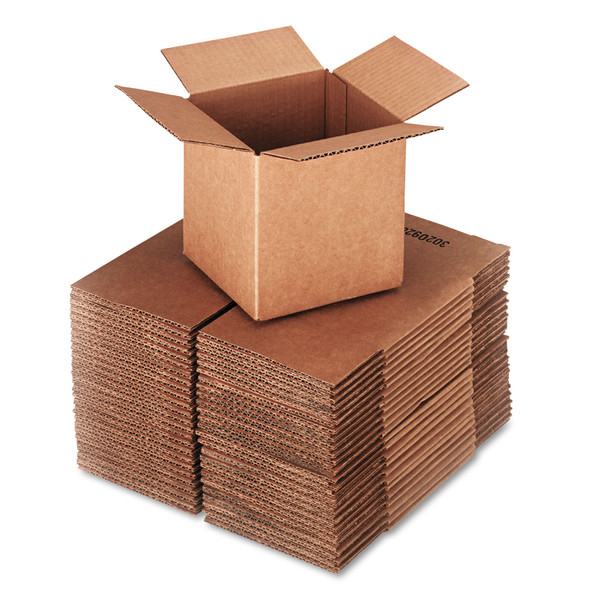 Cubed Fixed-Depth Corrugated Shipping Boxes, Regular Slotted Container (RSC), Small, 6" x 6" x 6", Brown Kraft, 25/Bundle