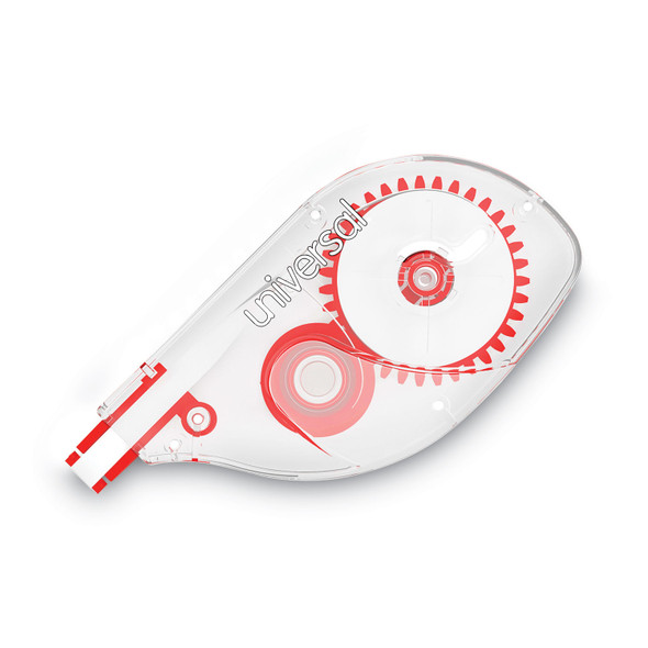 Side-Application Correction Tape, Transparent Gray/Red Applicator, 0.2" x 393", 2/Pack