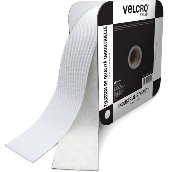 VELCRO&reg; Industrial Fastener Tape - 25 ft Length x 2" Width - 1 / Roll - White