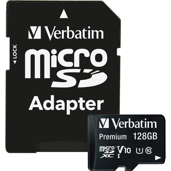 128GB Premium microSDXC Memory Card with Adapter, UHS-I Class 10 - 128GB