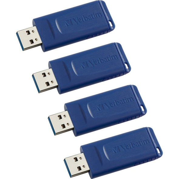 Verbatim 16GB USB Flash Drives - 16 GB - USB - Blue - 4 / Carton