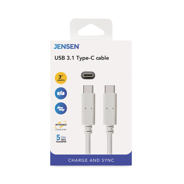 USB-C 3.1 Type-C, 5 Gbps, 3 ft, White