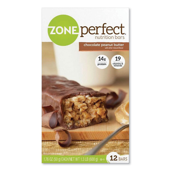 Nutrition Bars, Chocolate Peanut Butter, 1.76 oz Individually Wrapped, 12/Box