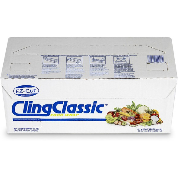 Berry Cling Classic Food Wrap - 12" Width x 2000 ft Length - Polyvinyl Chloride (PVC) - Clear - 1 / Carton