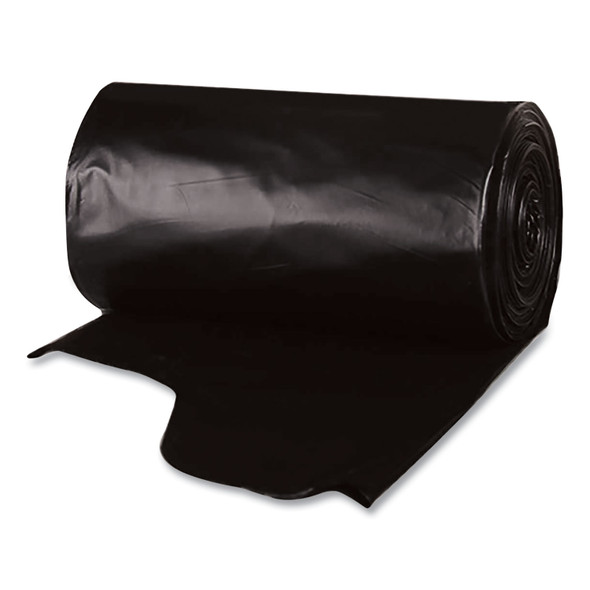 Heavy-Duty Low-Density Wing Tie Contractor Bags, 42 gal, 3 mil, 32.75 x 45.13, Black, 20 Bags/Roll, 4 Rolls/Carton