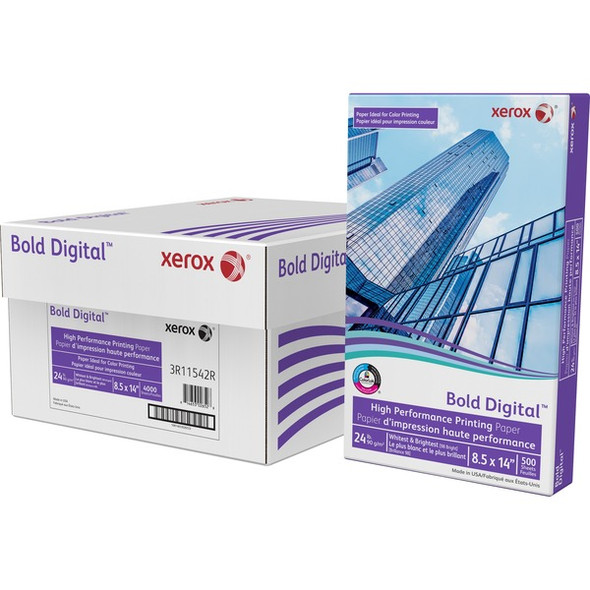 Xerox Bold Digital High Performance Paper - White - 98 Brightness - 8 1/2" x 14" - 24 lb Basis Weight - 500 / Ream - White