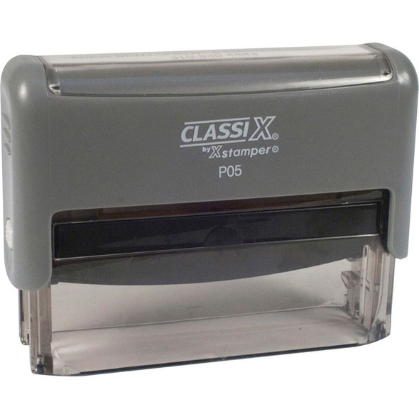 Xstamper Classix Custom Address Stamps - Custom Message Stamp - 0.31" Impression Width x 2.75" Impression LengthPlastic, Rubber - 1 Each