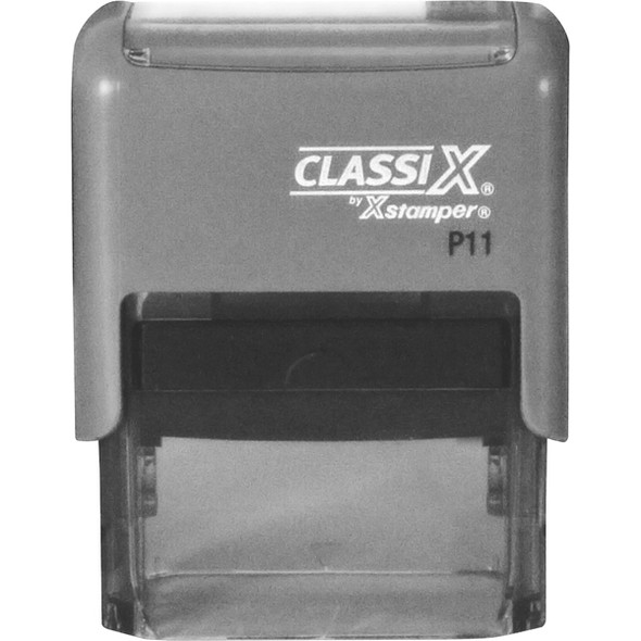 Xstamper Classix Custom Address Stamps - Custom Message Stamp - 0.50" Impression Width x 1.50" Impression LengthPlastic, Rubber - 1 Each