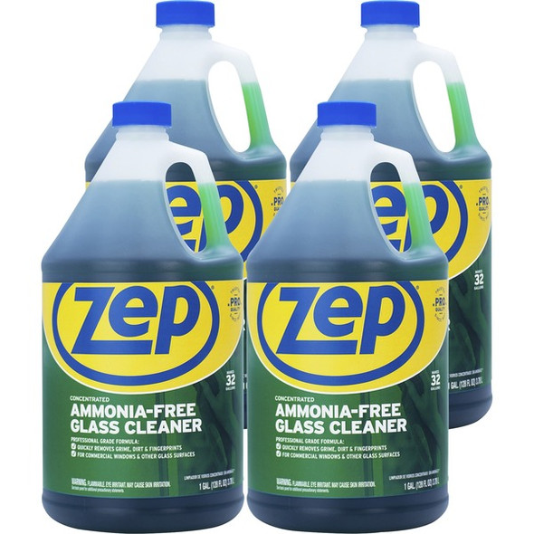 Zep Glass Cleaner Concentrate - Concentrate - 128 fl oz (4 quart) - 4 / Carton