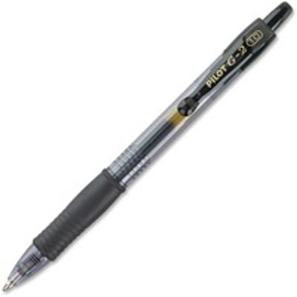 G2 Bold Point Retractable Gel Pens Black Bold Point Type - 1 mm Point Size - Refillable - Black Gel-based Ink - Clear Barrel - 1 Dozen