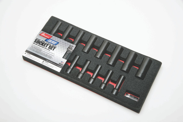 SKILCRAFT® Pro-Grade Impact Socket Set - 15 Piece Set - 1/2"