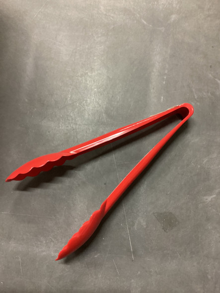 TONGS SALAD PLASTIC 9in RED/BR