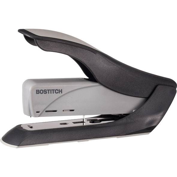 Bostitch Spring-Powered Antimicrobial Heavy Duty Stapler - 60 Sheets Capacity - 5/16" , 3/8" Staple Size - 1 Each - Black, Gray