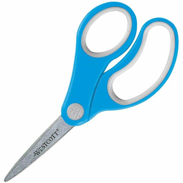 Westcott Teachers 5" Kids Soft Handle Pointed Scissors - 5" Overall Length - Straight-left/right - Stainless Steel - Pointed Tip - Assorted - 12 / Pack