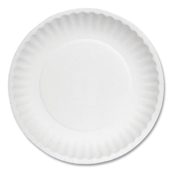 White Paper Plates, 6" dia, 100/Pack, 10 Packs/Carton