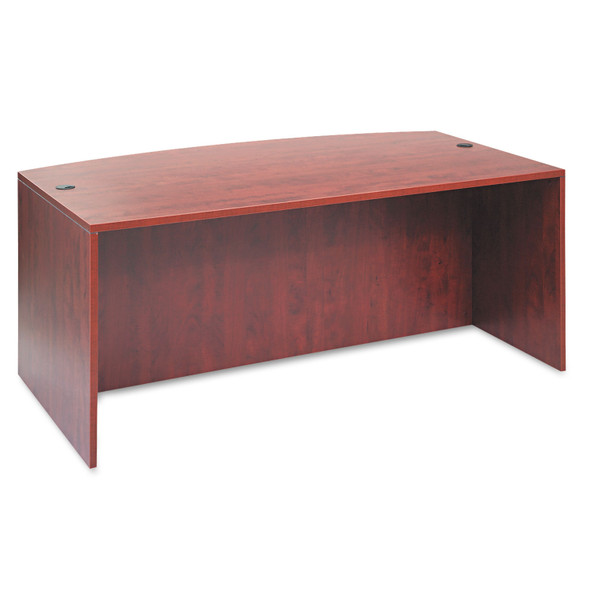 Alera Valencia Series Bow Front Desk Shell, 71" x 41.38" x 29.63", Medium Cherry