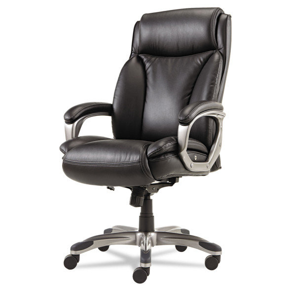 Alera Veon Series Executive High-Back Bonded Leather Chair, Supports Up to 275 lb, Black Seat/Back, Graphite Base