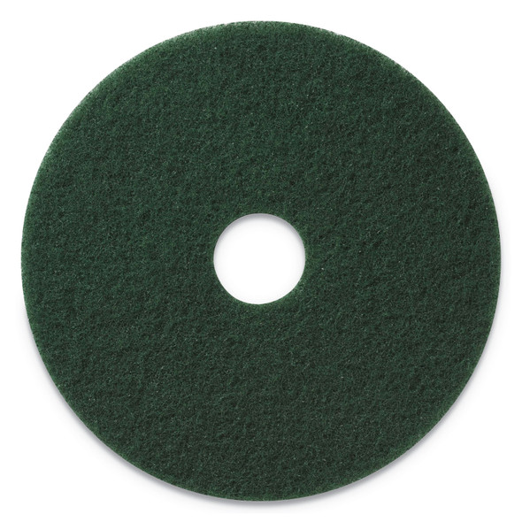 Scrubbing Pads, 20" Diameter, Green, 5/Carton