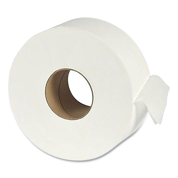 Recycled 1-Ply Jumbo Bathroom Tissue, Septic Safe, White, 3.5" x 3,000 ft, 12 Rolls/Carton