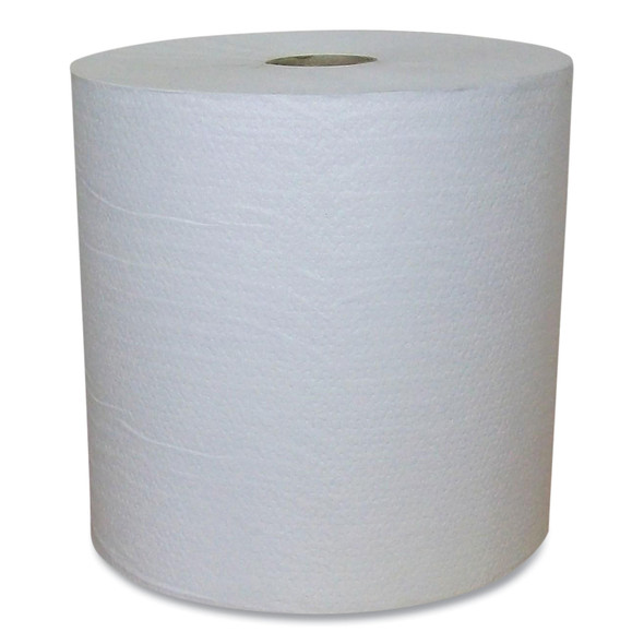Recycled Hardwound Paper Towels, 1-Ply, 7.88" x 800 ft, 1.8 Core, White, 6 Rolls/Carton