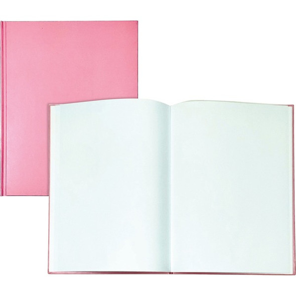 Ashley Hardcover Blank Book - 28 Pages - Letter - 8 1/2" x 11" - Pink Cover - Hard Cover, Durable - 1 Each