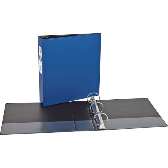 Avery&reg; Economy Binder - 2" Binder Capacity - Letter - 8 1/2" x 11" Sheet Size - 375 Sheet Capacity - 3 x Round Ring Fastener(s) - 2 Internal Pocket(s) - Vinyl - Blue - Recycled - Non Locking Mechanism - 1 Each