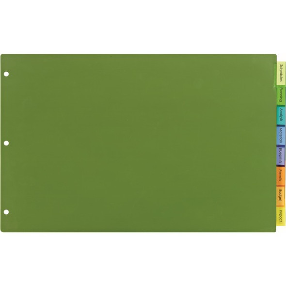 Avery&reg; Big Tab Index Divider - 8 x Divider(s) - Write-on, Print-on Tab(s) - 8 - 8 Tab(s)/Set - 11" Divider Width x 17" Divider Length - 3 Hole Punched - Multicolor Plastic Divider - Multicolor Plastic Tab(s) - 8 / Set