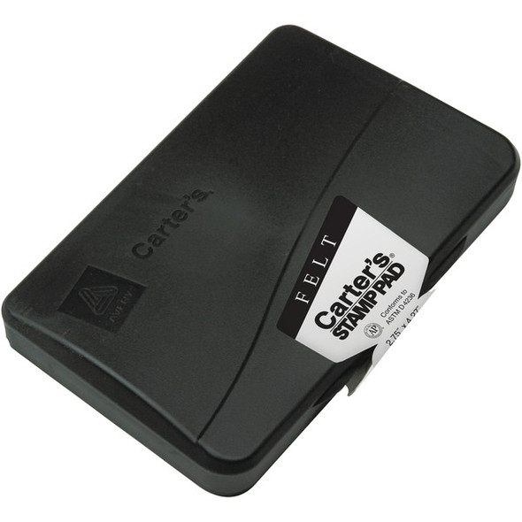 Carter's&trade;Reinkable Felt Stamp Pads - 1 Each - 4.3" Width x 2.8" Length - Felt Pad - Black