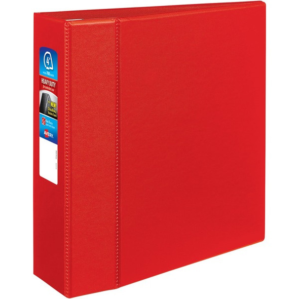 Avery&reg; Heavy-Duty Red 4" Binder (79584) - Avery&reg; Heavy-Duty 3 Ring Binder, 4" One Touch EZD&reg; Rings, 4.5" Spine, 1 Red Binder (79584)